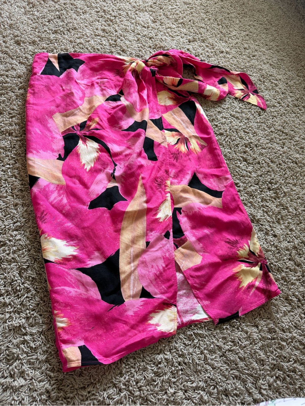 H & M Linen Blend Wrap Skirt Sz 8